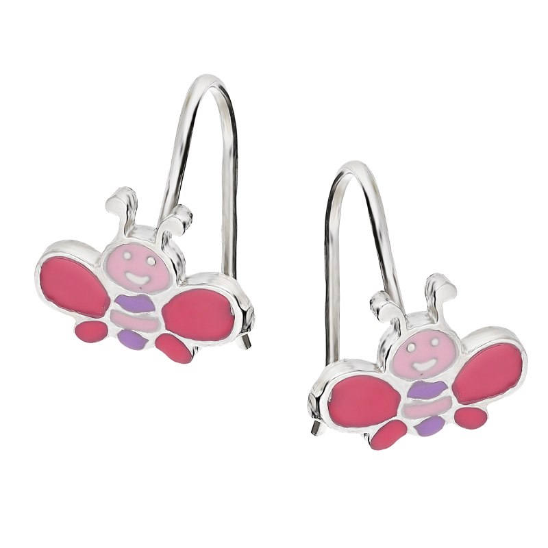 Srebrne kolczyki pszczółki dla dziewczynki - JubilerSezam.pl