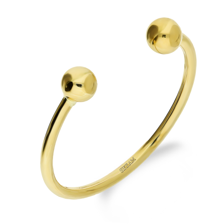 Pierścionek złoty otwarty z dwoma kulkami AR X3STR13656-L próba 375