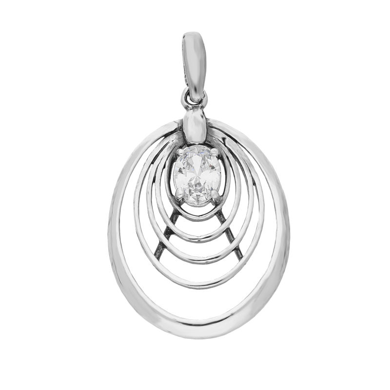 Zawieszka srebrna owale z białą cyrkonią TB 16135-16132 próba 925