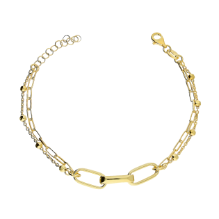 Bransoleta pozłacana anker long i rolo z kulkami NI BRN33525 GOLD próba 925