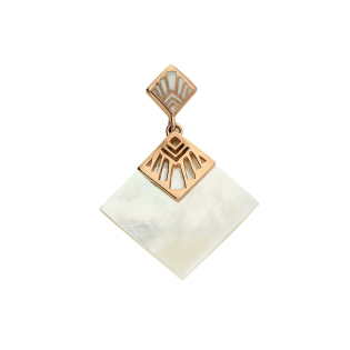 Zawieszka srebrna rose kwadrat z białą masą perłową i emalią NJ06-1 1610040.1 próba 925