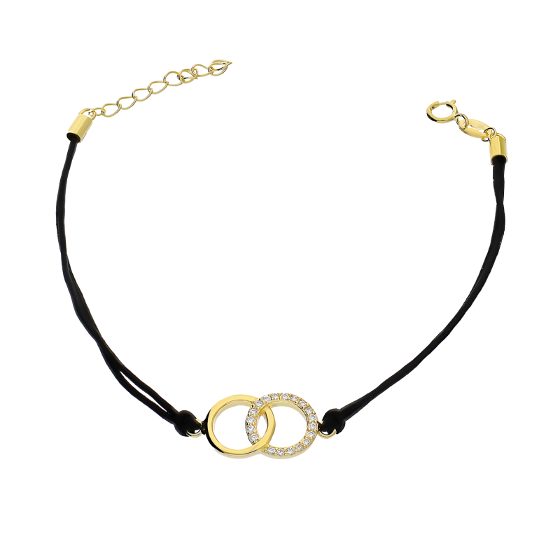 Pozłacana bransoletka klanówka koła - Srebro 925 - JubilerSezam.pl