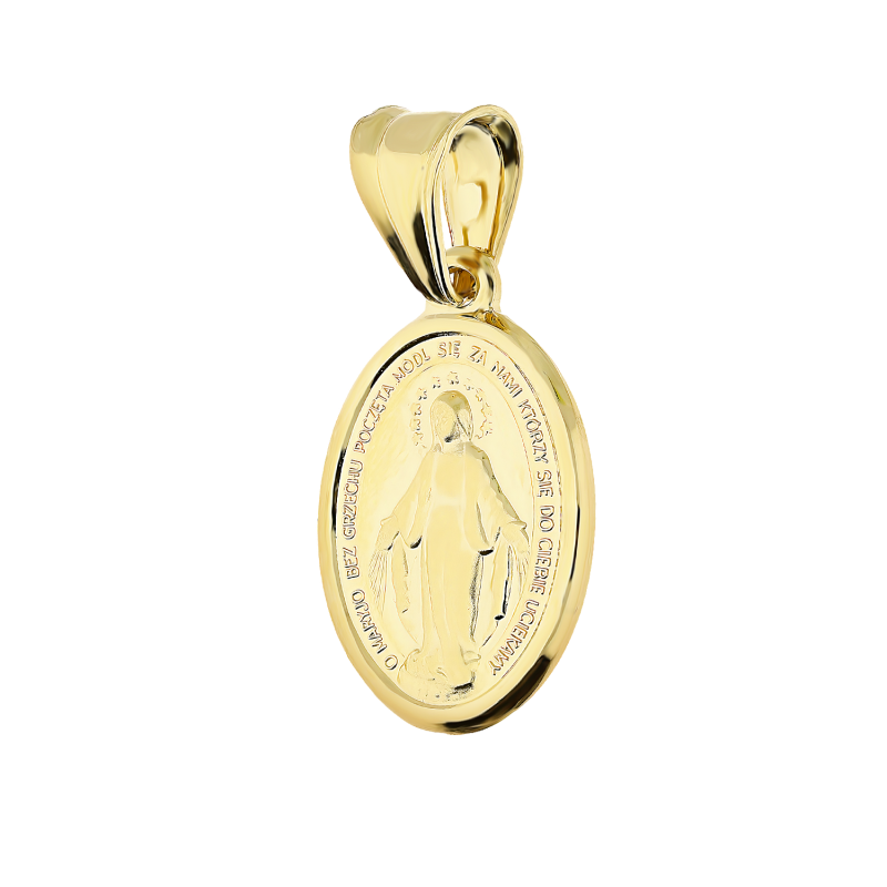 Medalik złoty Niepokalana w owalu próba 585