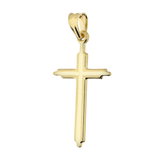 Krzyżyk złoty żłobiony z wyciętymi ramionami DJ430 próba 585