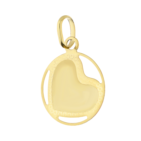 Serduszko złote matowe w kole DJ436 próba 585