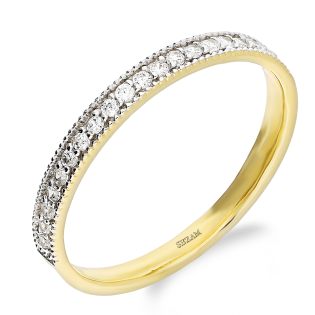 Pierścionek złoty rząd białych cyrkonii DJ PREMIUM328M próba 585