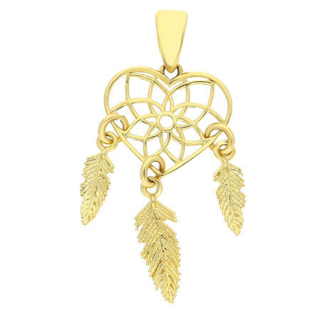 Zawieszka złota łapacz snów w formie serca AR X3P11537 próba 375