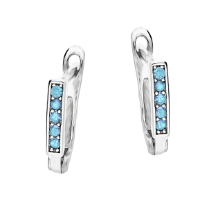 Kolczyki srebrne dla dziewczynki przecinki z j.niebieskimi cyrkoniami/ang.zap AT KS375 j.niebieskie próba 925