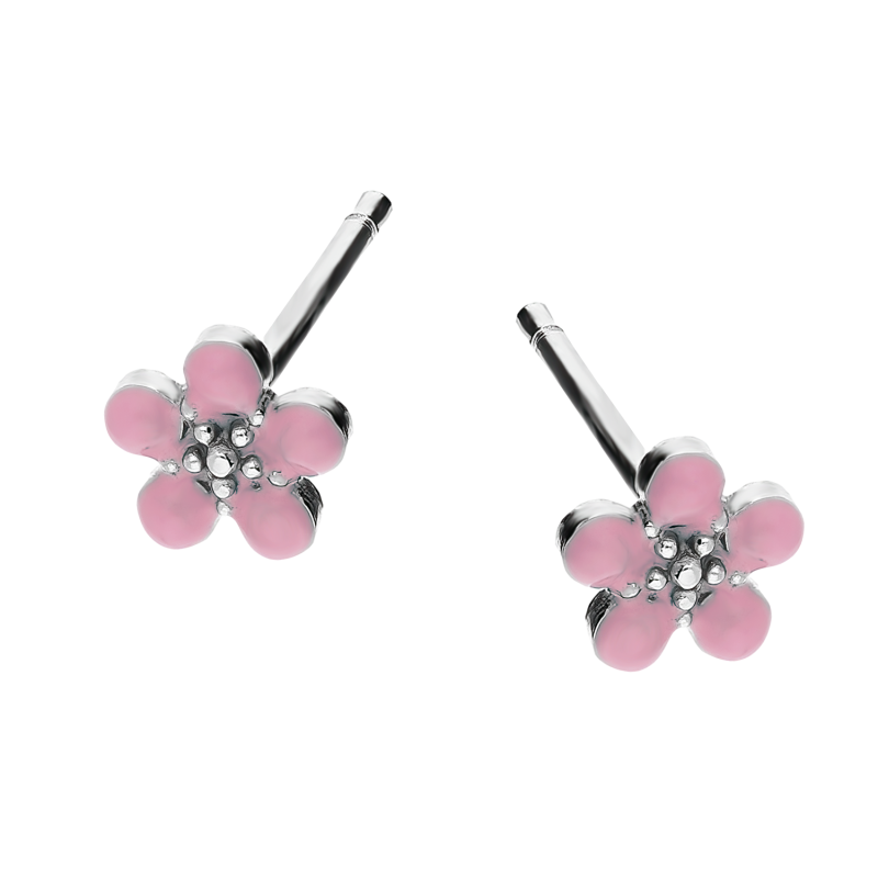 Srebrne kolczyki dla dziewczynki kwiatek - JubilerSezam.pl