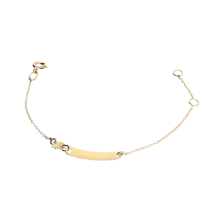 Bransoletka złota dla dziecka blaszka i koniczynka