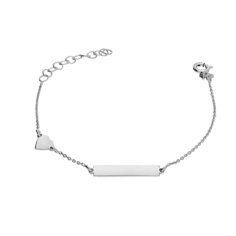 Bransoleta srebrna dla dziewczynki blaszka i serce/anker PW NEW 66 próba 925