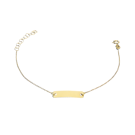 Bransoleta złota dla dziewczynki blaszka prostokąt/rolo PW TARGA próba 585