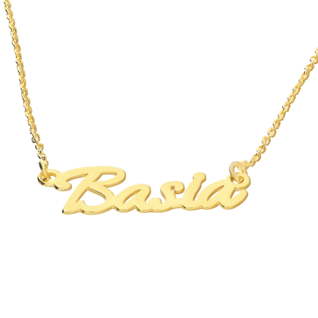 Naszyjnik pozłacany imię Basia/anker AT637 GOLD Basia próba 925
