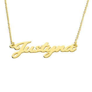 Naszyjnik pozłacany imię Justyna/anker AT637 GOLD Justyna próba 925