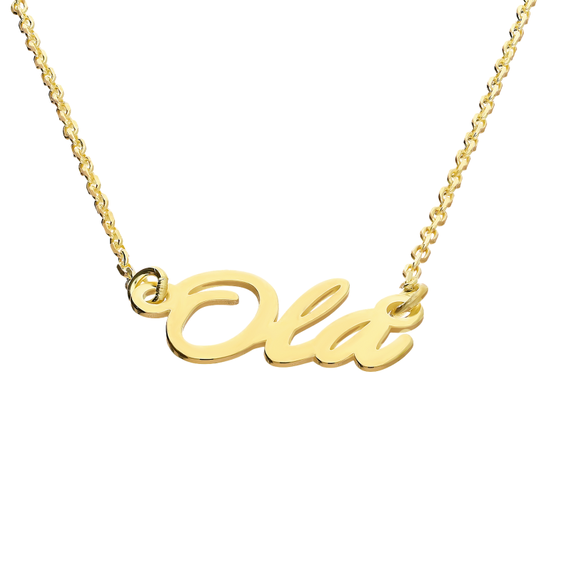 Naszyjnik pozłacany imię Ola/anker AT637 GOLD Ola próba 925