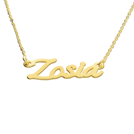 Naszyjnik srebrny pozłacany z imieniem Zosia - JubilerSezam.pl