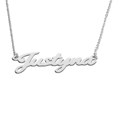 Naszyjnik srebrny imię Justyna/anker AT637 ROD Justyna próba 925