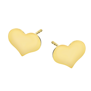 Pozłacane kolczyki serca sztyft pr. 925 - JubilerSezam.pl