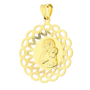 Medalik złoty Częstochowska w ażurowym kole DJ M-708 M-08-1 próba 585