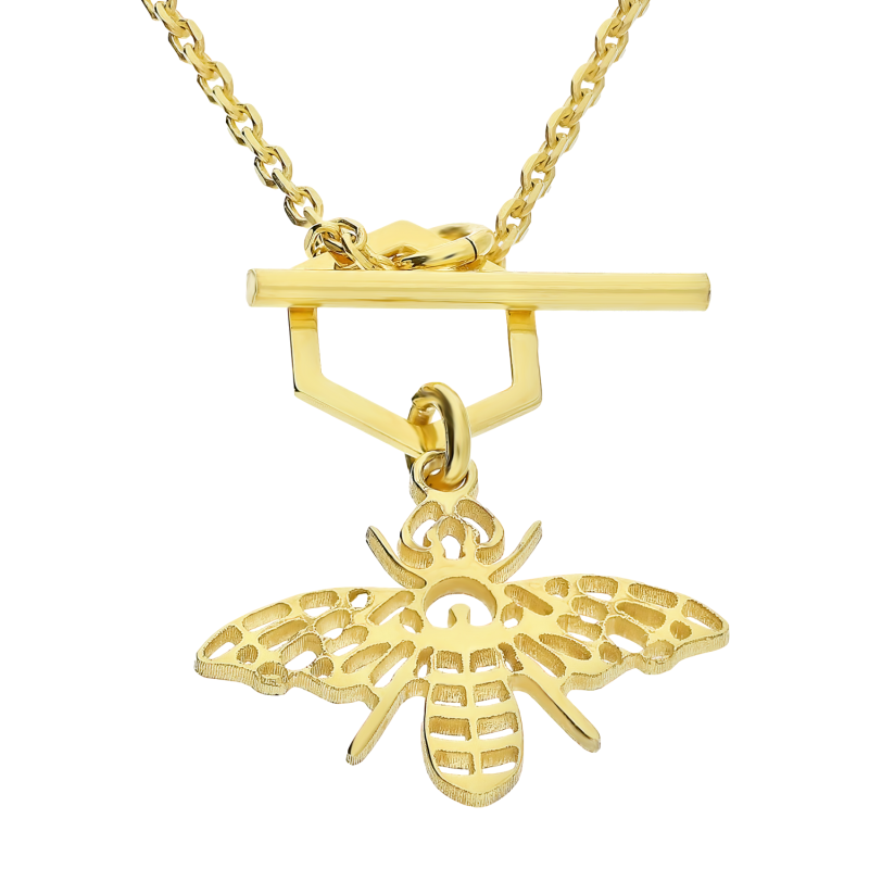 Pozłacany Naszyjnik Srebrny Pszczoła pr. 925 - JubilerSezam.pl