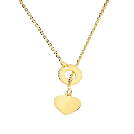 Pozłacany Naszyjnik Srebrny Serce i Koło pr. 925 - JubilerSezam.pl