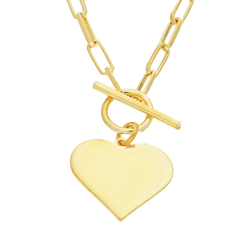 Bransoleta pozłacana gładkie serce na anker long/toggle M3-178 GOLD próba 925