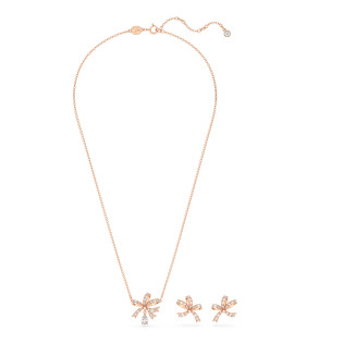 Zestaw biżuterii Swarovski Volta - Naszyjnik i Kolczyki w Różowym Złocie