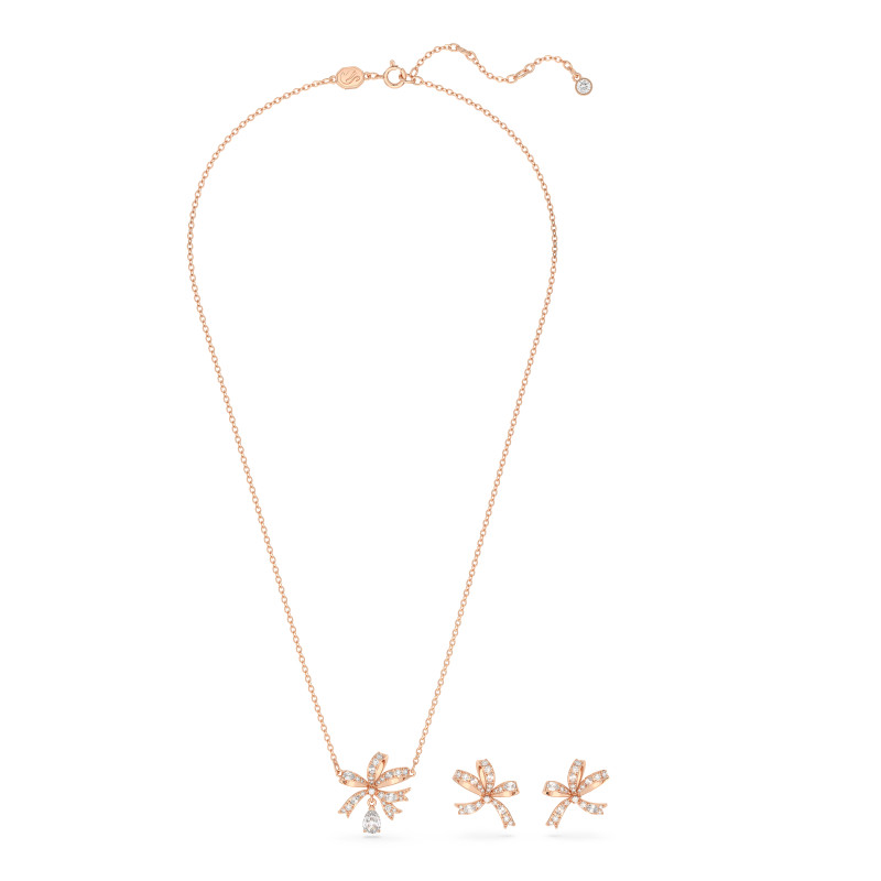 Zestaw biżuterii Swarovski Volta - Naszyjnik i Kolczyki w Różowym Złocie
