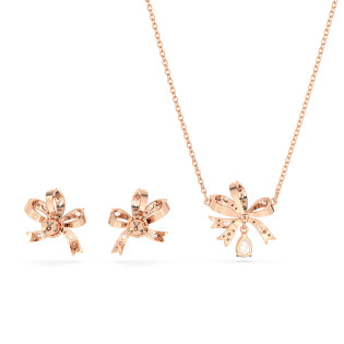 Zestaw biżuterii Swarovski Volta - Naszyjnik i Kolczyki w Różowym Złocie