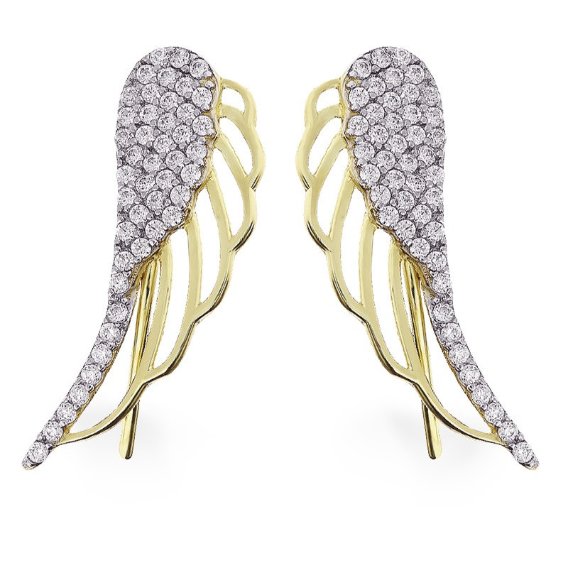 Kolczyki na płatek skrzydło cyr.ażur MZ T5-E-HK-120-CZ próba 585