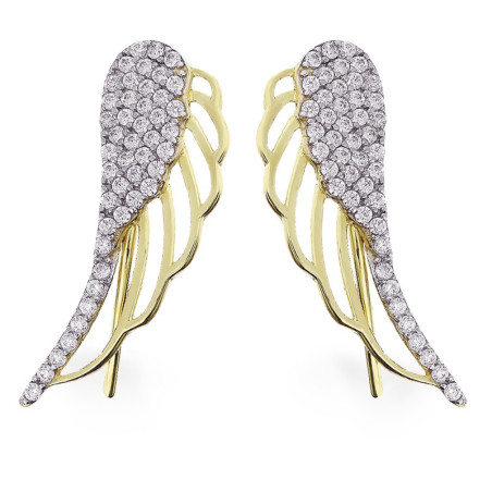 Kolczyki na płatek skrzydło cyr.ażur MZ T5-E-HK-120-CZ próba 585