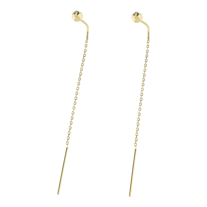 Kolczyki złote grawerowana kulka 4mm/przeciągane LP 34U225-ESZ176-Y próba 585