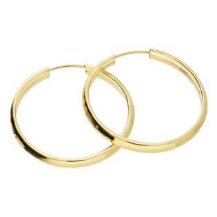 Kolczyki złote płaskie kółka 25 mm z taflą/szarniry M3-189 próba 585