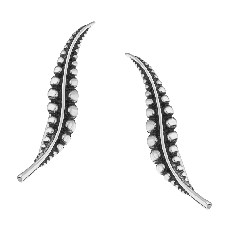 Srebrne kolczyki listki na płatek ucha pr. 925 - JubilerSezam.pl