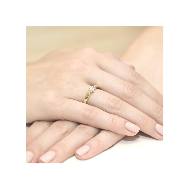 Pierścionek zaręczynowy ANEMON z diamentami