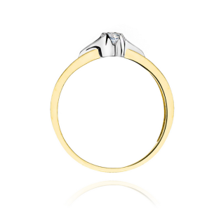 Pierścionek zaręczynowy UNICO z diamentem BE W-155-12 próba 585