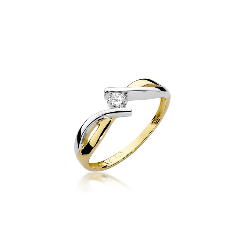 Pierścionek zaręczynowy MARIAGE z diamentem BE W-191B próba 585