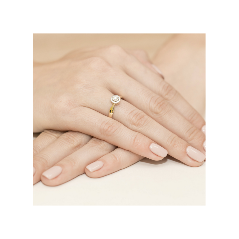 Pierścionek zaręczynowy JUBILE z diamentem BE W-294-10 próba 585