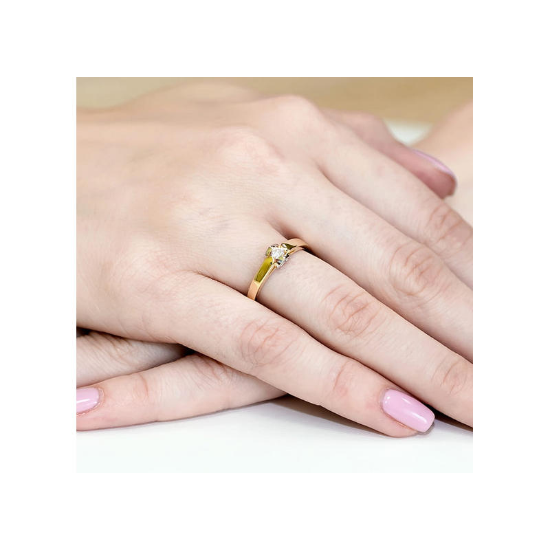 Pierścionek zaręczynowy z diamentem AMADO BE W-320-04 próba 585