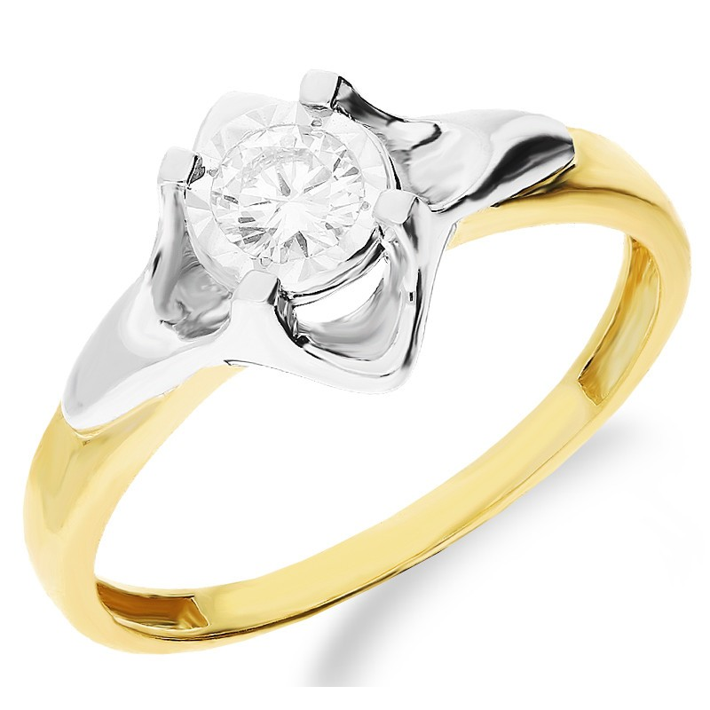 Pierścionek złoty UNICO z diamentem NF JRI-586 próba 585