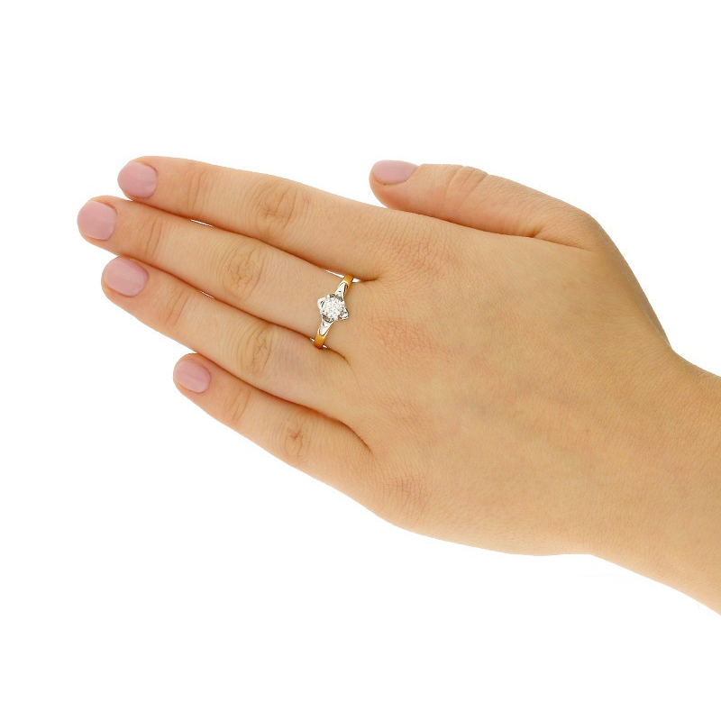 Pierścionek złoty UNICO z diamentem NF JRI-586 próba 585