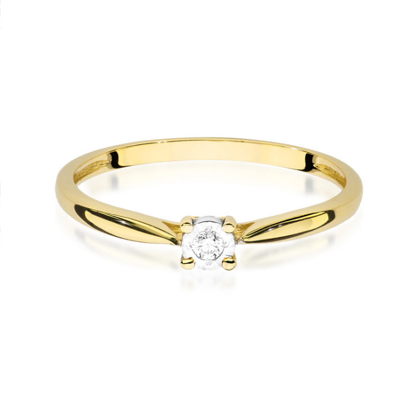 Pierścionek zaręczynowy z diamentem BE W-461-0,03 próba 585