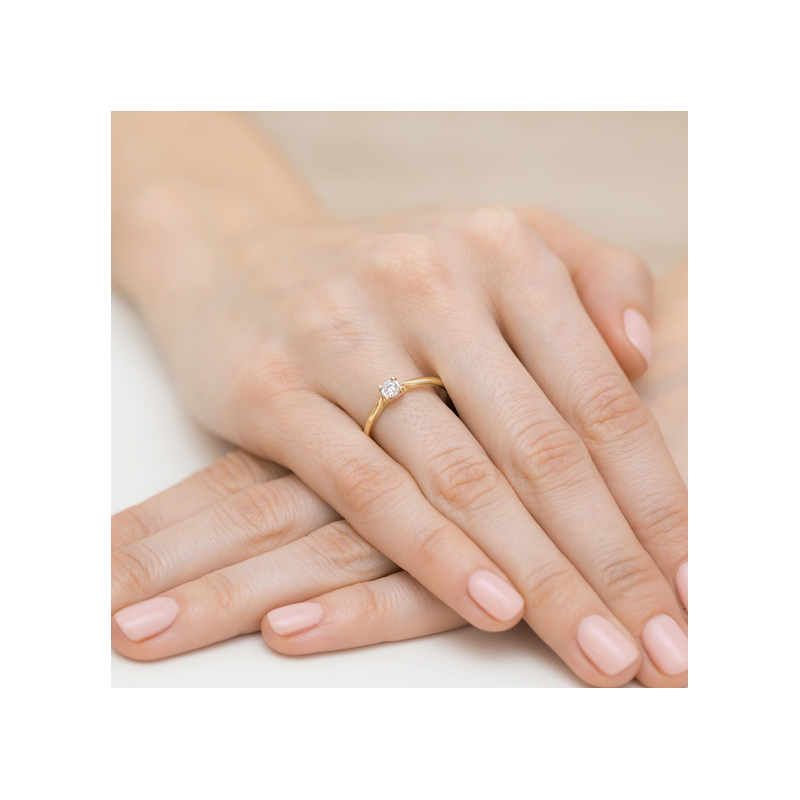 Pierścionek zaręczynowy z diamentem BE W-461-0,08 próba 585