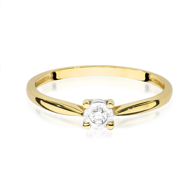 Pierścionek zaręczynowy z diamentem BE W-461-0,08 próba 585