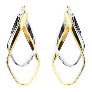 Kolczyki złote kółka ósemki w dwóch kolorach złota/ang.zap. AR VXDCTE211603-YW próba 585