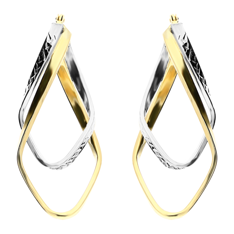 Kolczyki złote kółka ósemki w dwóch kolorach złota/ang.zap. AR VXDCTE211603-YW próba 585