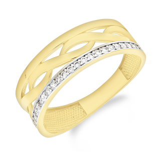 Pierścionek złoty infinity i rząd cyrkonii PY P03R-2772 próba 375