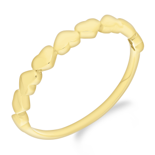 Pierścionek złoty gładkie serca  PY YRL-1468 próba 375