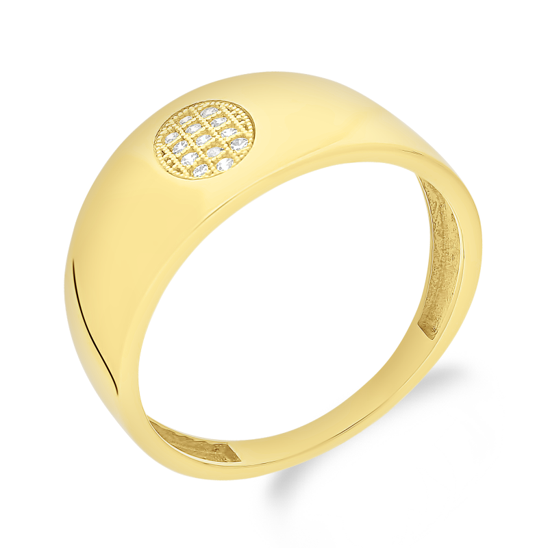 Pierścionek owal cyrkonie w szynie/szerok PY YYZ-5283 próba 585