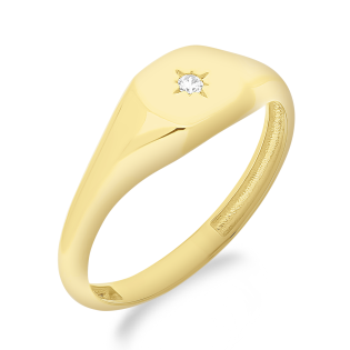 Pierścionek złoty kwadrat z cyrkonią PY YYZ-5292 próba 375